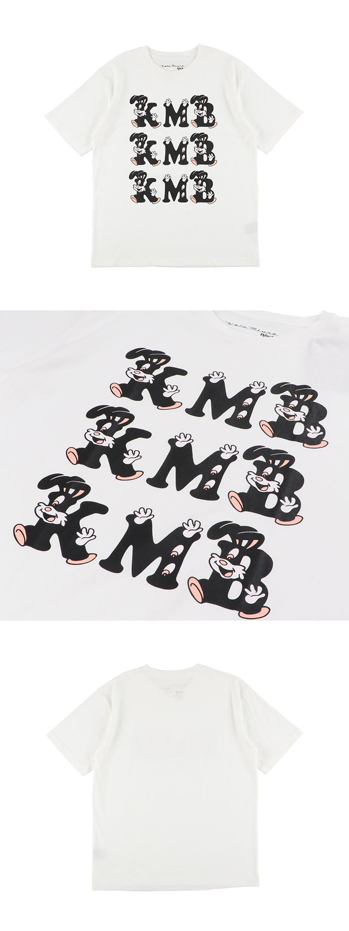 KMB / Tシャツ / KM-2302T011 / ホワイト/ RABBITS(ピンク) – KMB